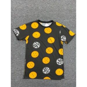 Dragon Ball Z Bird Studio Black Allover Print T-Shirt Lightweight Men's Size S